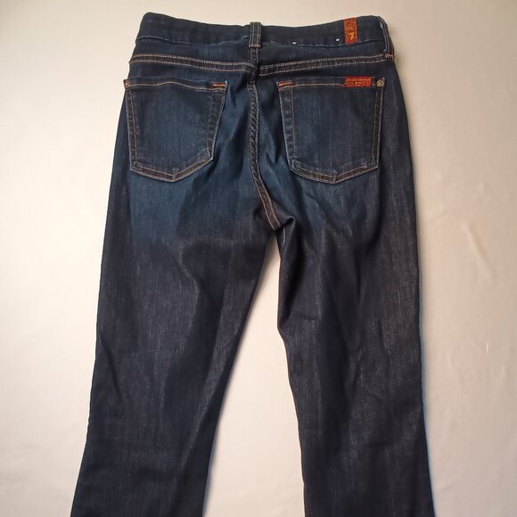 7 For All Mankind Jeans Size 24/0 The Mid Rise Ankle Skinny Dark Wash - Picture 3 of 11